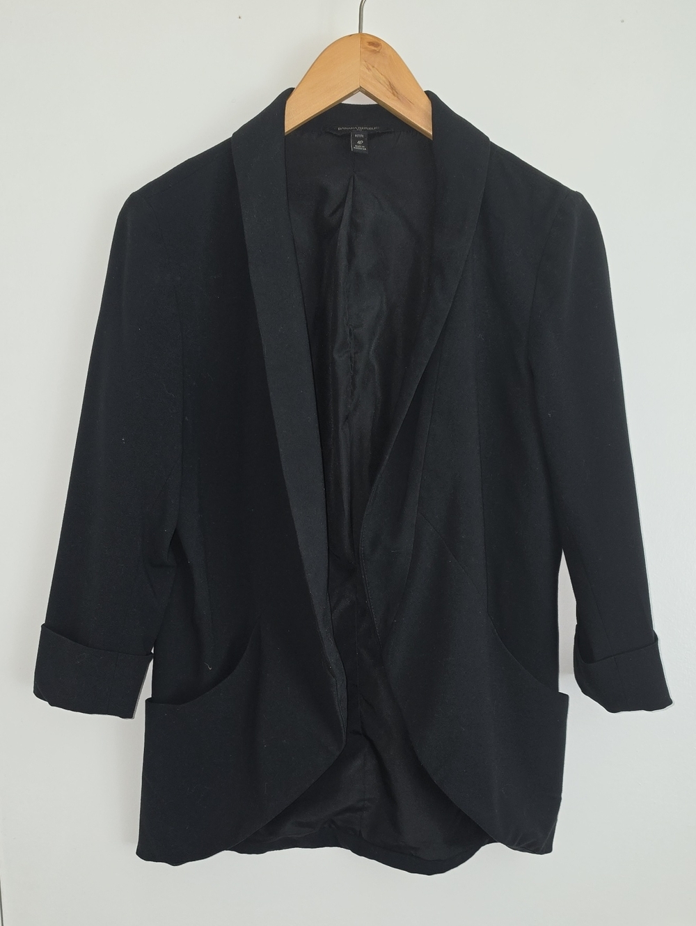 Banana Republic Black Open-Front Petite Blazer